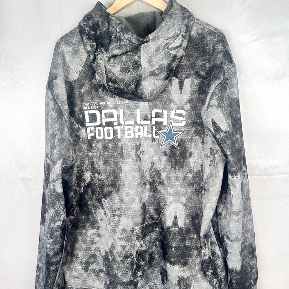 Reebok NFL Onfield Dallas Cowboys Hoodie Mens XL Gray Tie Dye Full Zip Fleece